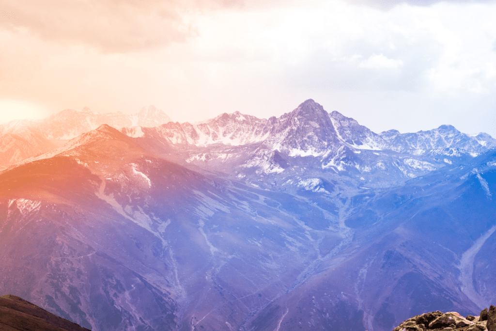A colorful mountain range